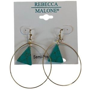 Rebecca Malone Triangle‎ Gemstone Teardrop Earrings